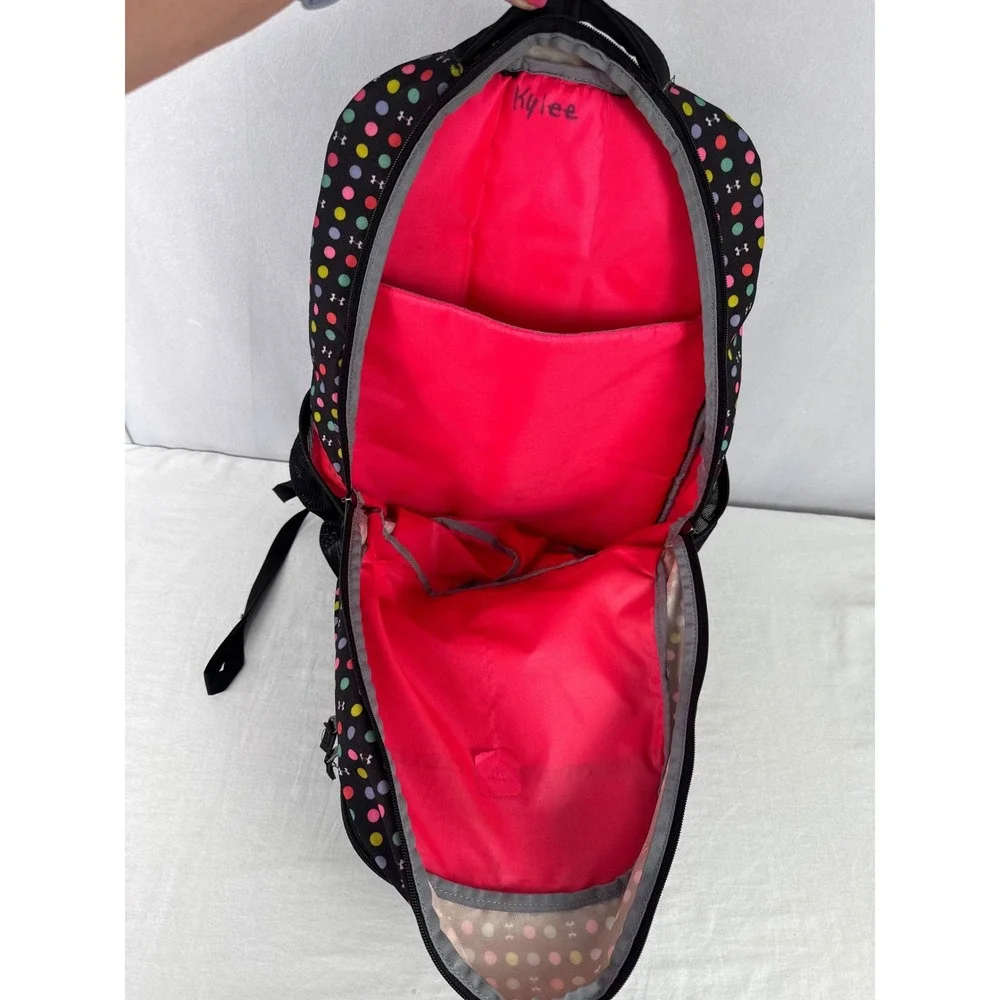 Under Armour Storm 1 Backpack Black Neon Polka Dot Laptop Bag Athletic School
